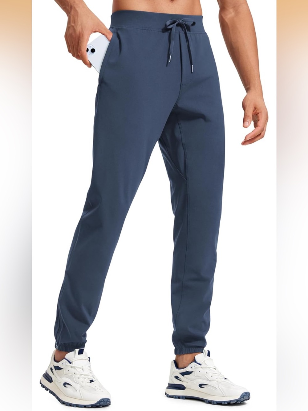 Men’s CRZ YOGA 4-Way Stretch Athletic Joggers —Electric Blue- Size Large